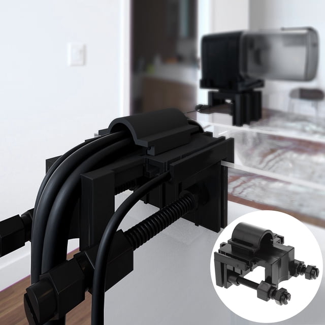 Phenofice Aquarium Fixed Clip Negro Para Acuario Con Fijación Estable Y Que Ahorra Espacio