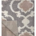 thumbnail image 4 of Cozy Moroccan Trellis Indoor Shag Round Area Rug 6'6" Gray/Cream (6'6" Diameter), 4 of 4