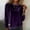 Purple, variant on Velvet Tops for Women Long Sleeve Dressy Loose Fit Velour Pullover Crewneck Soft Comfor table Sweatshirt for Date Brown, Size S-XXL