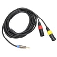 thumbnail image 1 of Cable de 1/8 de pulgada a XLR, adaptador profesional de 3,5 mm a XLR macho dual para Iphone, PC, portátil, 3 m/9,8 pies, 1 of 8