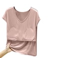 thumbnail image 5 of Jerdar Women's Summer Casual V Neck Shirt Short Sleeve Oversized T Shirts Daily Wear Tee Tops L, 5 of 5