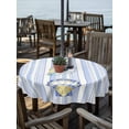 thumbnail image 2 of Outdoor Tablecloth with Umbrella Hole for Patio/Picnic/Party/Camping, Blue Shell Coastal Waterproof Table Cloth Round Cover Washable, Summer Beach Conch Ocean Striped (Dia 60"), 2 of 9
