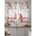 thumbnail image 2 of Semi Sheer Window Curtains 63 Inches Long, Pink Valentine's Day Rod Pocket Voile Silky Chiffon Curtain Treatment Drapes for Kitchen, Living Room, Romance Roses Leaves Gnomes Wooden 52"x63", 2 Panels, 2 of 9