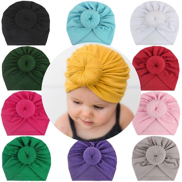 11 pcs Baby Turbans for Newborn Girls, Turbans for Infants, Hairbands with Bow