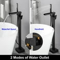 thumbnail image 4 of AWZTOO Freestanding Bathtub Faucet With Sprayer Floor Mount Tub Faucets Waterfall Tub Filler With Hand Shower Modern Bath Tub Trim Matte Black Matte, 4 of 5