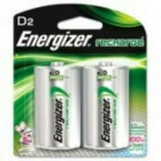 Energizer NiMH Rechargeable Batteries, D, 2 Batteries/Pack