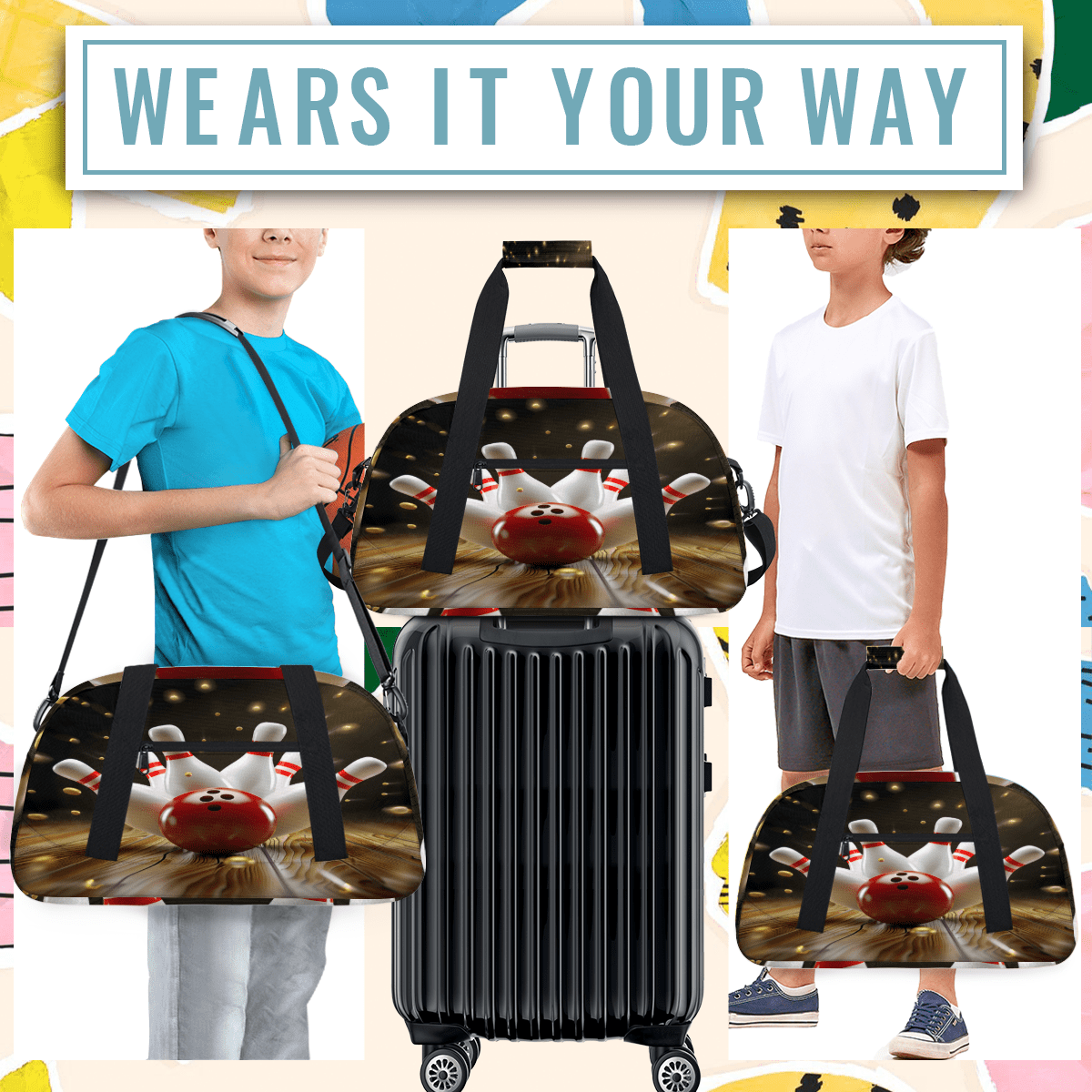 Herdesigns Sports Duffle Bags Travel Duffle Bag Gym Bag Modern Bowling Ball Weekender Travel Bag Waterproof Overnight Bag Carry On Travel Tote Bag Dance Bags