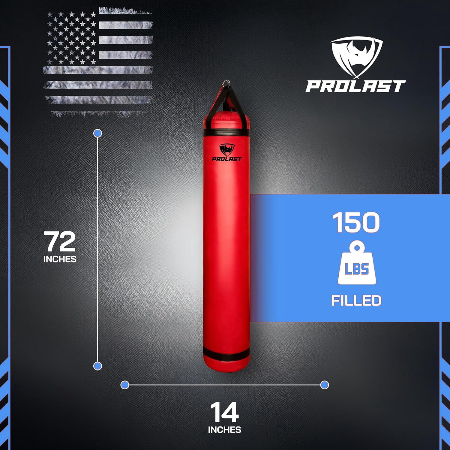 PROLAST Heavy Punching Bag 6 ft UNFILLED -Great for Boxing, MMA, Muay Thai - Unfilled ( Red )