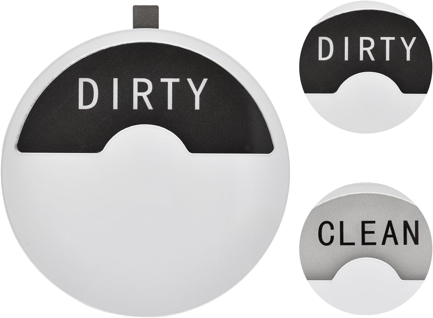 Dishwasher Magnet, Clean Dirty Dishwasher Sign Magnetic, Tells Whether Dishes are Clean or Dirty, 3.5", Silver