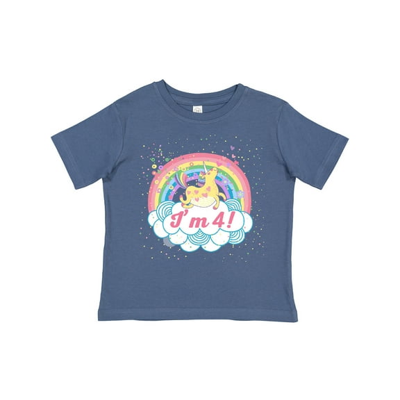 Inktastic 4th Birthday Unicorn Rainbow Cute Girls Girls Toddler T-Shirt