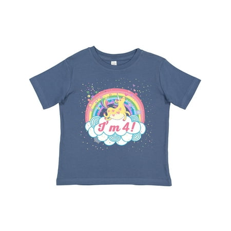 

Inktastic 4th Birthday Unicorn Rainbow Cute Girls Gift Toddler Toddler Girl T-Shirt