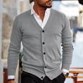 thumbnail image 2 of JTieacloth Mens Sweaters Pullover Men Solid Color V Neck Button Up Cardigan Sweater Jacket Casual Loose Comfortable Trendy Business Jacket(Gray), 2 of 4