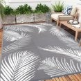 thumbnail image 3 of Outdoor Rug x Reversible Outdoor Plastic Straw Rug Large Outdoor Patio Rug RV Mat Outside Indoor Outdoor Rugs for Patio RV Balcony Deck Picnic Backyard Porch Grey, 3 of 7