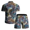 thumbnail image 4 of Axiiglly Hawaiian Shirt for Men Casual Button Short Sleeve Shirts Set Floral Printed Shorts Beach Tropical Matching Hawaiian Outfits, 4 of 8