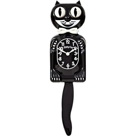 Kitty-Cat Classic Black Vintage Cat Clock