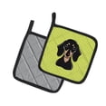 thumbnail image 2 of Carolines Treasures BB1277PTHD Checkerboard Lime Green Smooth Black and Tan Dachshund Pair of Pot Holders  7.5HX7.5W, 2 of 3