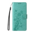 thumbnail image 3 of For Samsung Galaxy A13 4G / 5G 6.5 inch Embossed Butterfly Flowers With Card Slots And A Cash Compartment Shockproof Kickstand Flip Leather Phone Case For Women,Green,For Galaxy A13 4G / 5G, 3 of 8