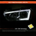 thumbnail image 6 of AKKON - For 2011-14 Dodge Charger Switchback LED Strip DRL Projector Headlights - Chrome Housing Clear Lens, 6 of 7