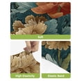 thumbnail image 4 of Vintage Floral Bar Stool Covers Set of 2, Boho Red White Floral Leaves Country Vintage Stretch Bar Chair Covers with Backs, Removable Pub Counter Height Chair Cover for Kitchen Dining Room Cafe, 4 of 7
