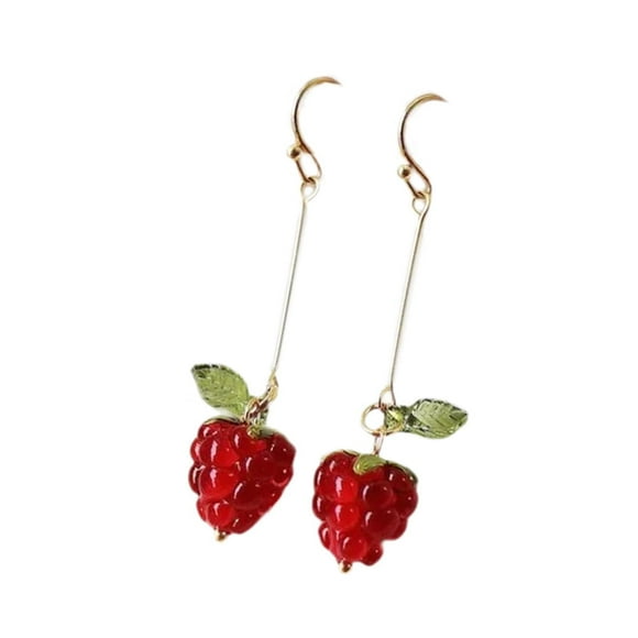 GUOOL Raspberry Earrings Beach Sweet for Women Ladies for Anniversary Festive Gift Long Drop