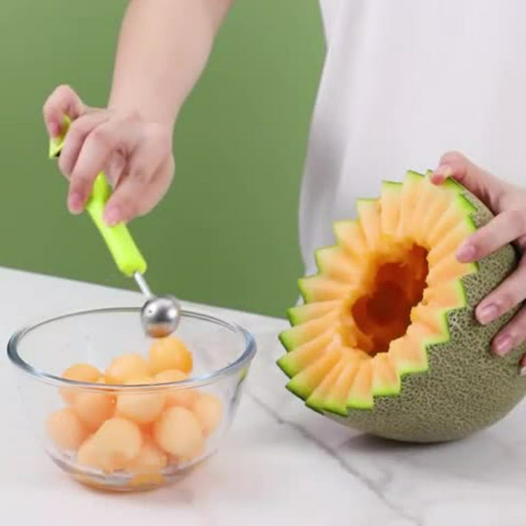 Melon Baller Scoop Set, 3 In 1 Stainless Steel Watermelon Cutter Fruit  Carving Tools Set,Fruit Scooper Seed Remover Watermelon Knife for Dig Pulp  Separator Fruit Slicer 