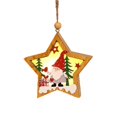 thumbnail image 5 of Árbol de Navidad adorno lámpara LED luz de madera Santa Claus Navidad colgante, sombrero blanco redondo anciano Feliz Sencillez, 5 of 5