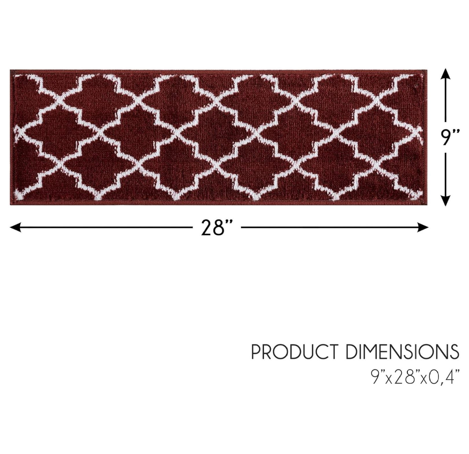 Stair Treads - 100% Polypropylene Carpet Strips for Indoor Stairs - Easy to Install Runner Rugs W/ Double Adhesive Tape - Safe, Extra-Grip, Decorative Mats - 4-Pack - Red