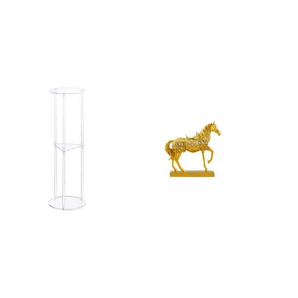 Mesa auxiliar redonda,Mesa auxiliar redonda de acrílico transparente de 3 niveles para sala de estar,Estatuas de caballos,Estatuas de caballos Figura de caballo Figura de caballo,Esculturas de