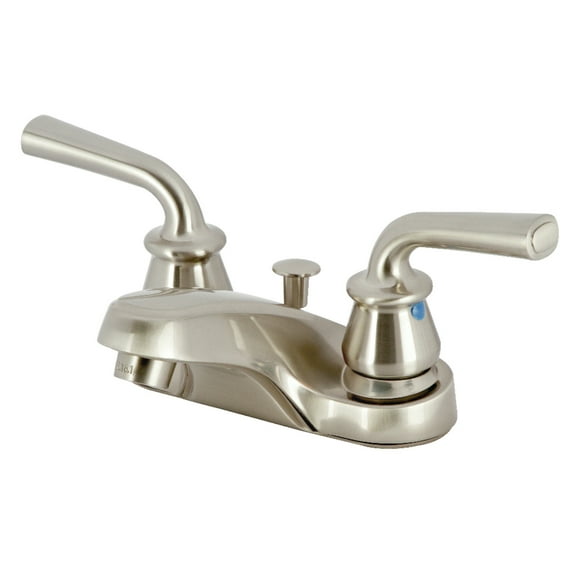 Kingston Brass KB258RXL Restoration 4-Inch Centerset Bathroom Faucet with Pop-Up Drain, Brushed Nickel