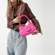 thumbnail image 3 of Bolso de mano con remaches de PU para mujer, bolso cruzado sólido con asa superior, bolso de hombro (rosa rojo), 3 of 5
