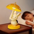 thumbnail image 3 of Lámpara de mesita de noche con forma de animal, for dormitorio infantil, tricolor, regulable, decoración de habitación de conejo, 3 of 8