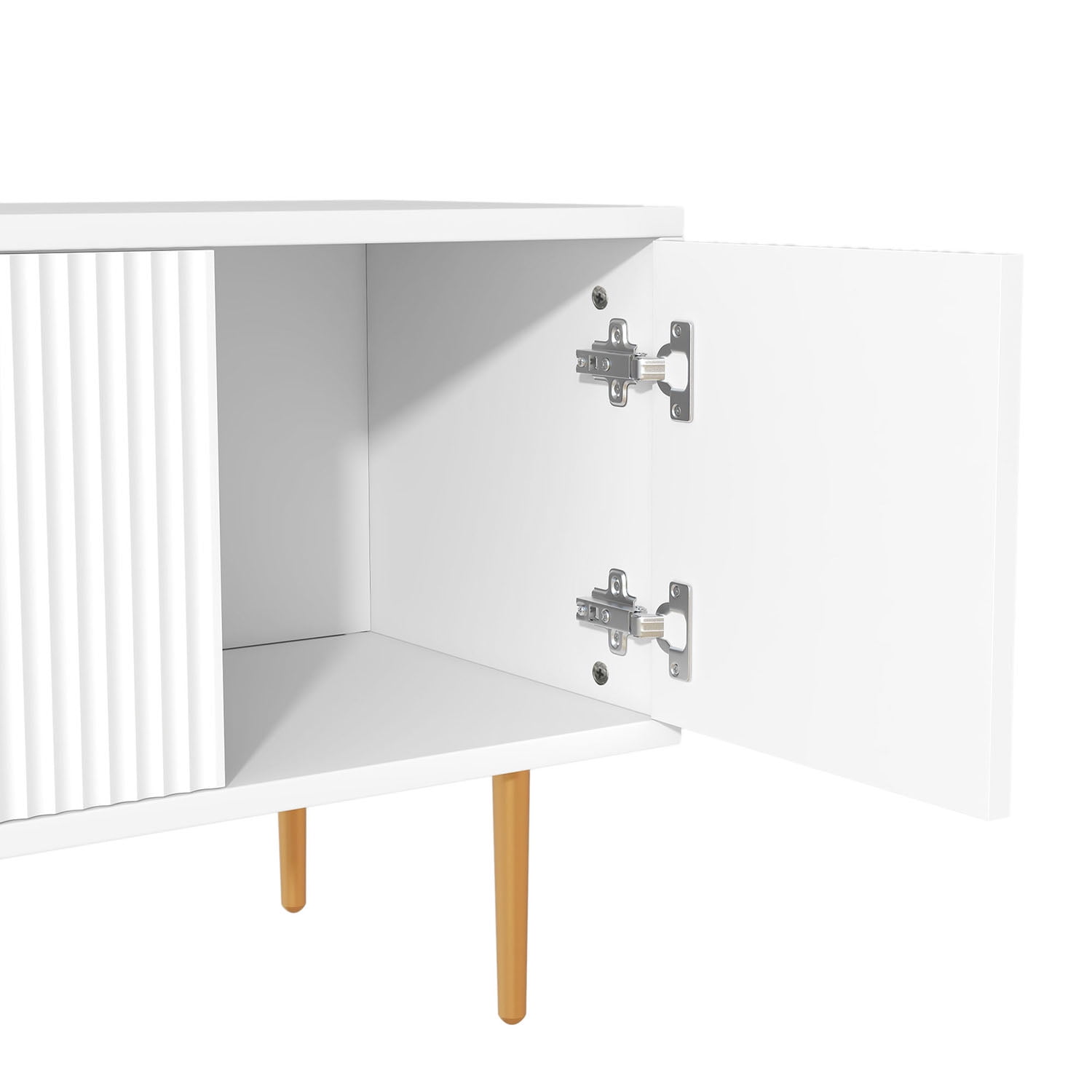 Kepooman Modern TV Stand with 5 Metal Legs, Stylish TV Stand for TVs Up to 75", White Kepooman Modern TV Stand with 5 Metal Legs, Stylish TV Stand for TVs Up to 75", White