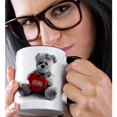 thumbnail image 2 of 3drose, Gray Teddy Bear with Hugs on a Red Heart, 15oz Two-tone Black Mug, 2 of 6
