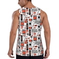 thumbnail image 3 of Fotbe Modern Life Pattern Men's Quick Dry Workout Tank Top Gym Muscle Tee Fitness Bodybuilding Sleeveless T Shirt Breathable Workout Shirt-Large, 3 of 9