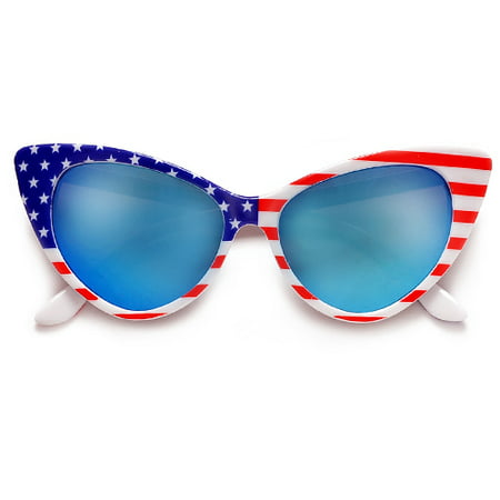 Patriotic American Flag High Fashion Cat Eye Sunglasses