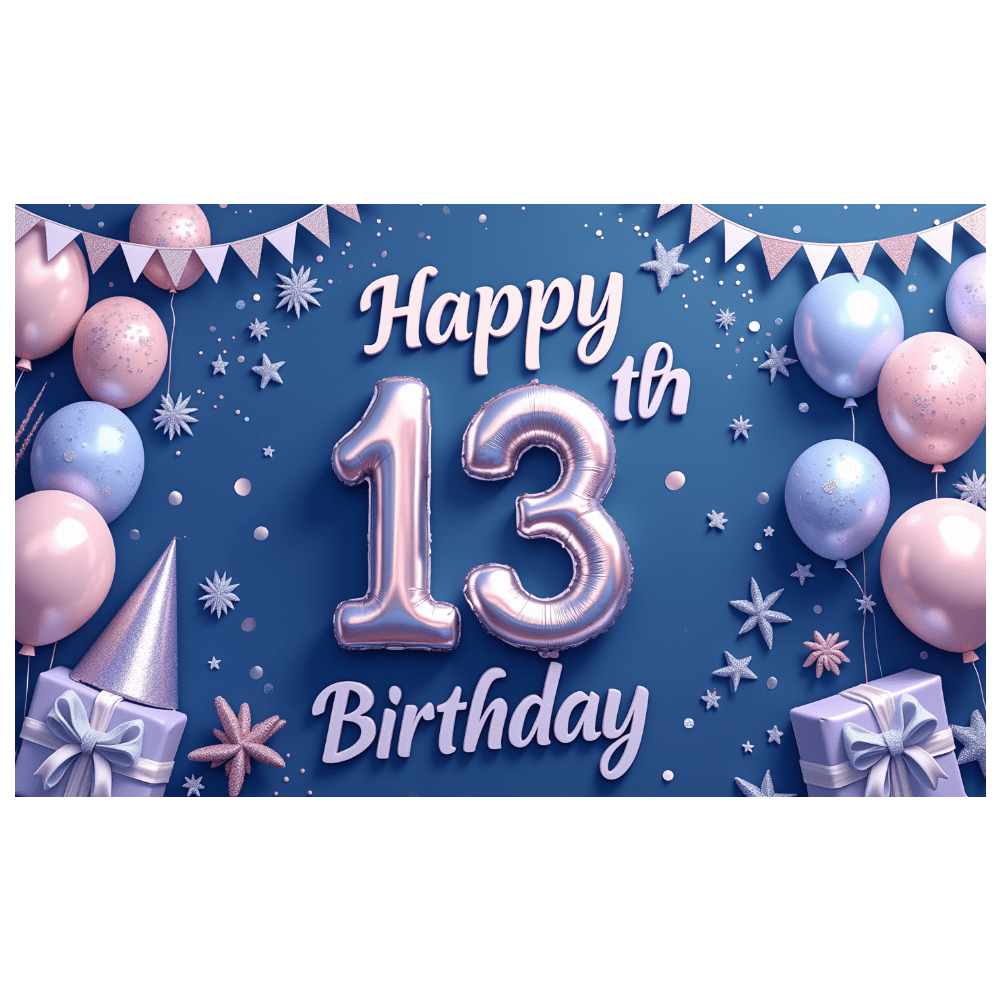 Decorative Balloons Happy Birthday Banner Blue Color Gift Decoration 13 Celebration for Birthday Party Event Decoration Kids Celebration