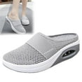 thumbnail image 2 of longantii Orthopedic Casual Shoes for Women Arch Support Non Slip Slip on Golf Shoes Breathable Knitted Mesh Stretch House Shoes Comfort 2026 Orthopedic Shoes Gray, 2 of 4