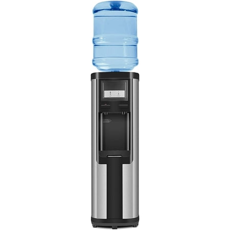 5 Gallon Water Cooler Dispenser for Top-Loading, Hot&Cool Water Dispenser Perfect for Home Office School, Stainless Steel Water Machine Quiet No Noise, Black