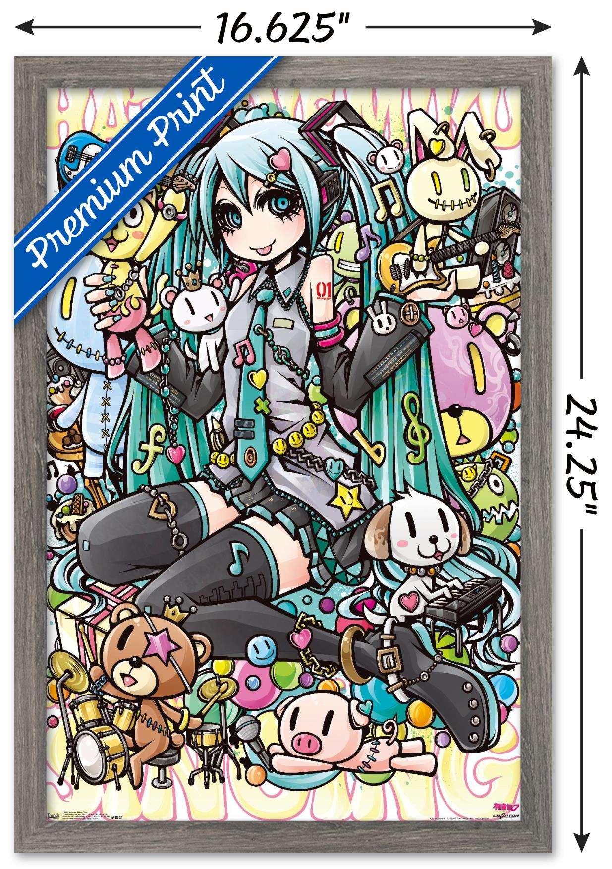 Hatsune Miku - Toys Wall Poster, 14.725" x 22.375", Framed