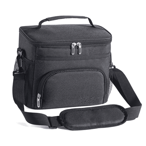 Insulated Lunch Bag Reusable Leakproof Cooler Tote for Women Men Black