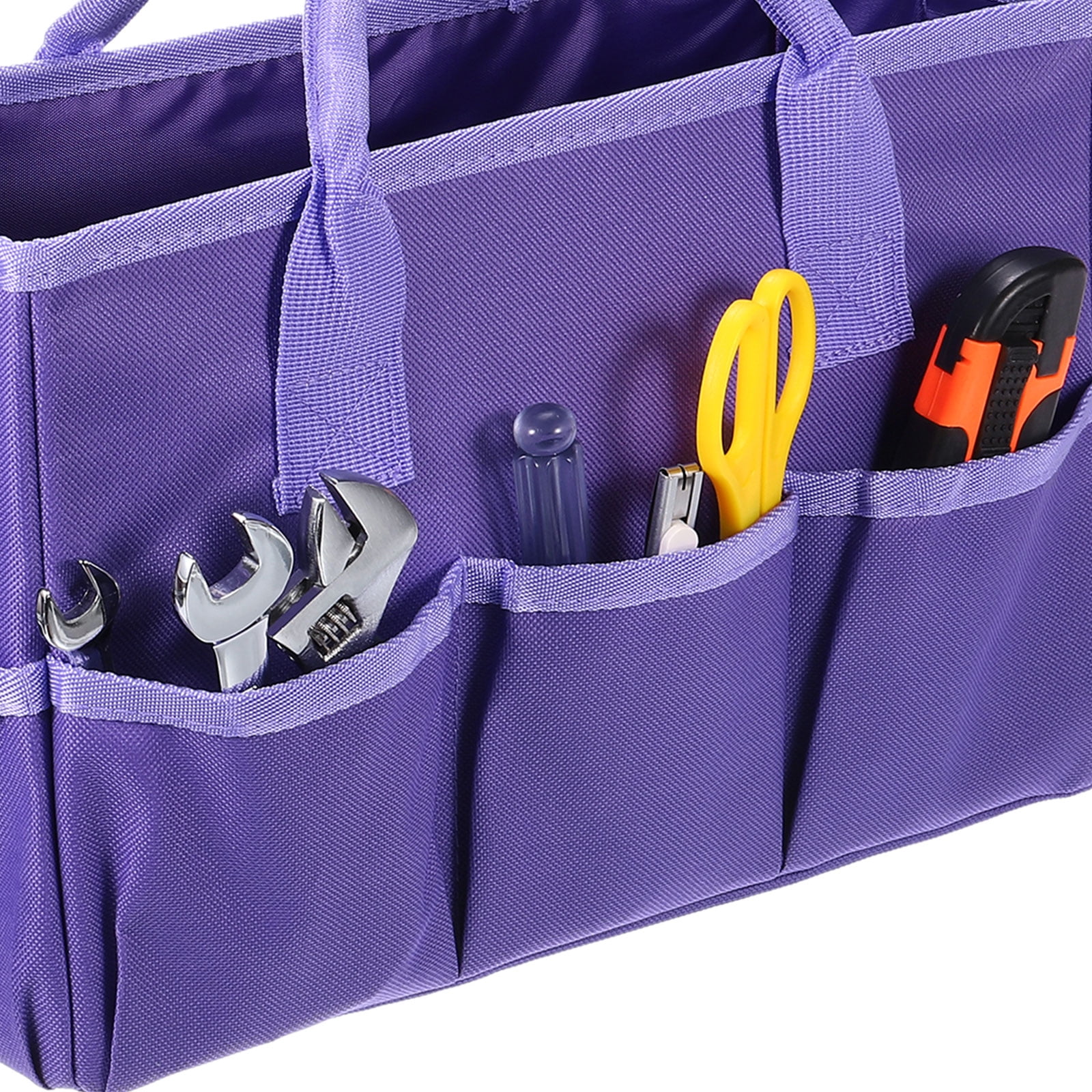 Uxcell Garden Tool Bag 33cm x 15cm x 22cm Oxford Large Bag with Pockets Garden Tote Bag, Purple