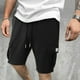 thumbnail image 4 of Pantalones Cortos de Carga de los Hombres con Cordón Sólido Cintura Deportivo Pantalones Cortos de Gimnasio con Bolsillos, Desgaste Casual de Toda la Temporada, 4 of 6