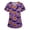 Dark Purple, variant on Halloween Scrubs for Women Tops Dark Rose Raven Gothic Garden Print V-Nech Scrub Top for Moody Floral Halloween Style,Gray(M)