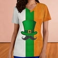 thumbnail image 4 of Gamivast St Patricks Day Scrubs for Women Plus Size Funny Graphic V Neck Loose Tops Holiday Themed Short Sleeves Tunic Green Scrub with Pockets, 4 of 6