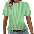 thumbnail image 2 of Fanxing Womens Summer Tops Trendy Graphic Tees Round Neck Short Sleeve Tee Shirt Loose Fit Top Green,XL, 2 of 5