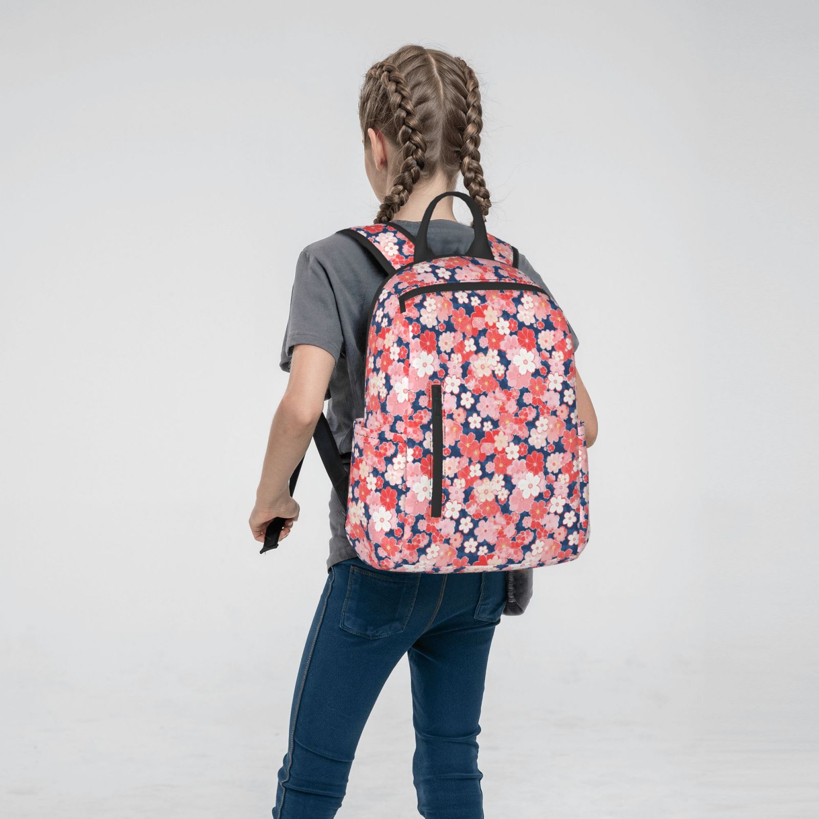 Defioc Japanese Cherry Blossoms Pattern Travel Laptop Backpack,Lightweight Backpack Travel Hiking Daypack Backpack Work Bag for Men Women