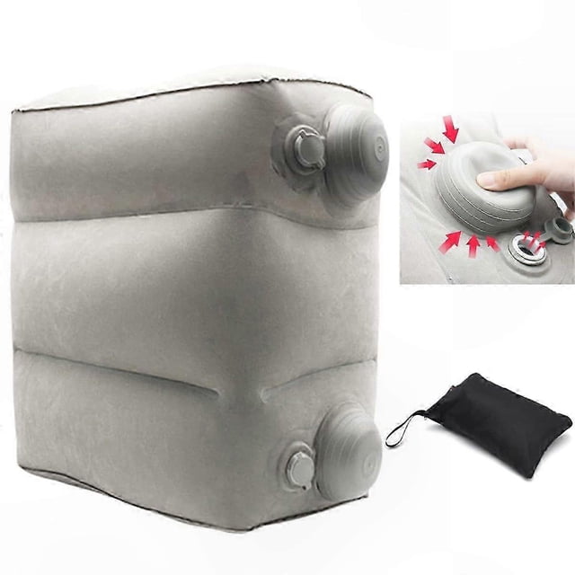 Inflatable Foot Rest Pillow for Travel, 2 Pack Portable Foot Cushion for Airplane Flying Support