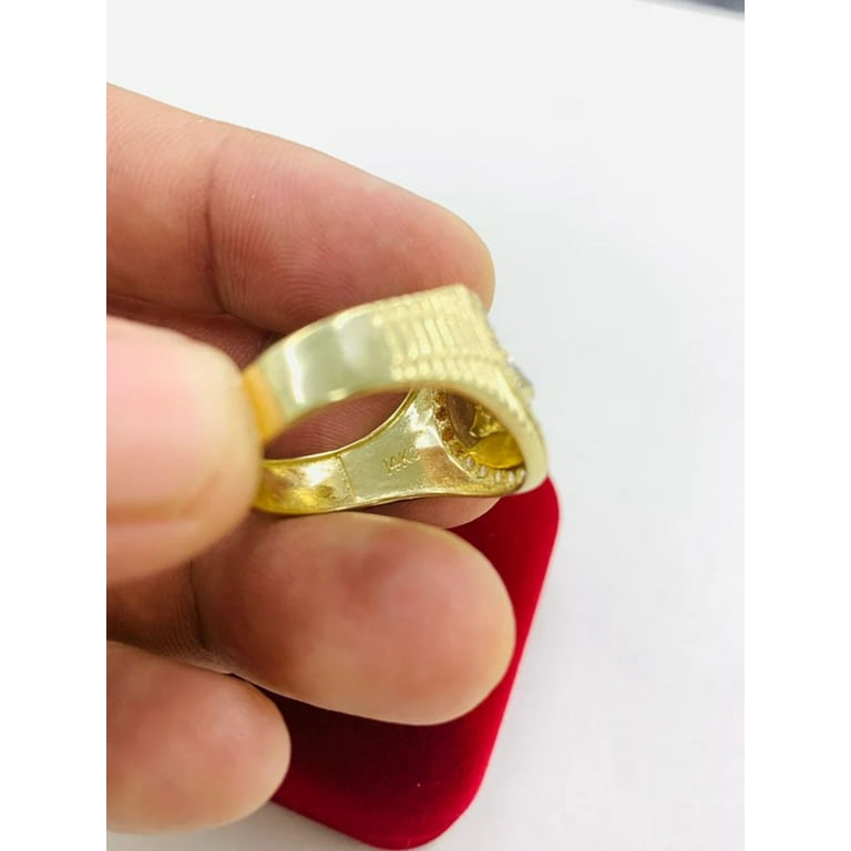 14K Yellow Gold Versace Medusa Ring for Mens Womens Anillo de