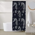 thumbnail image 6 of Shower Curtain, Seahorses skeleton starfish cool Waterproof Fabric Plastic Shower Curtain, Drying Fast Bathroom Curtain with 9 Buttonholes, Ruffle Shower Curtain 60x72in, 6 of 8