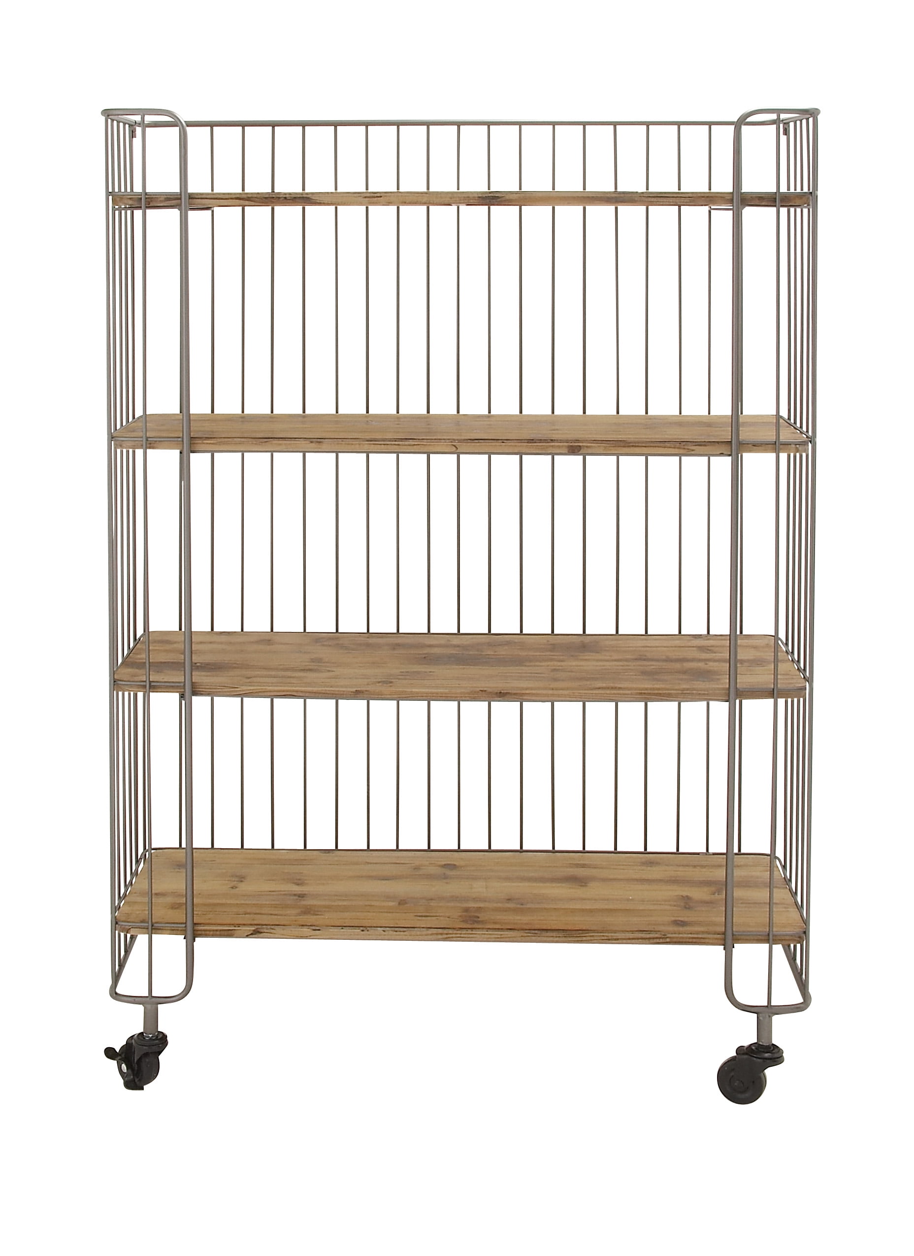 Modernly Designed Metal Wood Storage Shelf